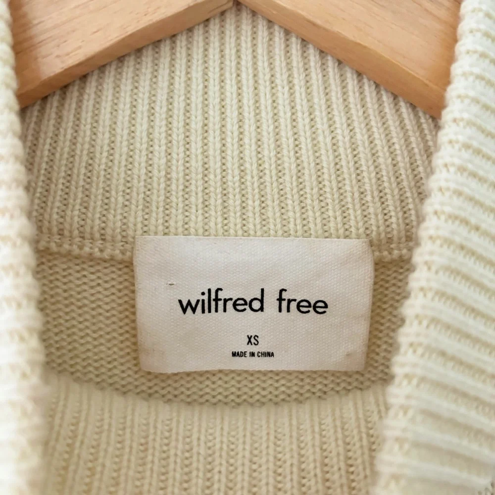 Wilfred Free | Harper Sweater Wool Size XS Ryegrass Yellow Aritzia - Picture 4 of 9